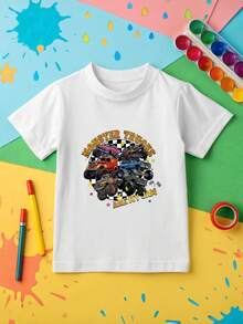 Monster Trucks Are My Jam T-Shirt, Boys Monster Truck Shirt, Toddler Boy Cars Tee, Monster Truck Lover Gift, Retro Checkered Youth Boys Sweater OC-3199 - trắng - Xem 1
