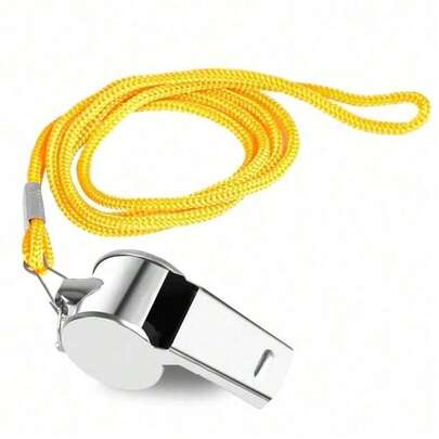 1pc Loud Metal Whistle Professional With Rope Sport Whistle Wear Resistant Portable