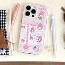 SANRIO Full Screen Polka Dot Star Melody Happy  Pink Phone Case For 11 12 13 14 15 16 17 Pro Max14 15 Plus Y2K Cover - A - 查看 6