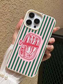A Simple Cartoon Drawing Striped Sardine Design Mobile Phone Case Suitable For IPhone17 Pro Max/17 Pro/16 Pro Max/16 Pro/16/15 Pro Max/15 Pro/15/14 Pro Max/14/13 Pro Max/13 Pro/13/12 Pro Max/12 Pro/12/11 Dustproof, Waterproof, Shockproof, And Anti Fall Soft Shell - Beige - View 3