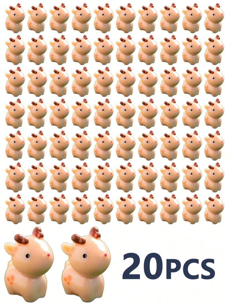 50/30/20/10/5/1pc Miniatures Cute Deer Ornament Model Home Car Decoration Figurines Crafts Resin Mini Landscape Home Accessories Gifts - A - View 14