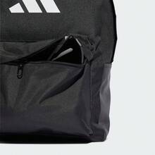 adidas 27.5L經典三條紋標誌雙肩包 男女同款情侶款 黑色拼白色 - 黑色 - 查看 5