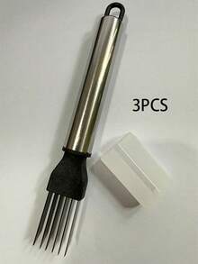 1/2/3pcs Multi-Functional Stainless Steel Vegetable Slicer, Suitable For Slicing Onions, Garlic And Tomatoes, Handheld Onion Cutter, Efficient Slicing Kitchen Essential, Vegetable Slicer And Chopper - Silver - View 11