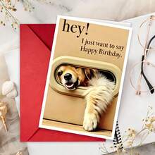 1pc/5pcs Birthday Greeting Dog Cards With Envelopes, Natural & Friendly Blessing Gift Cards For Birthday Party - A - View 5