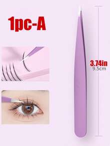 Bộ 4 nhíp tỉa lông mày độ chính xác cao, kẹp tỉa lông mày bằng thép không gỉ, bộ dụng cụ chăm sóc lông mày. - Màu tím - Xem 12