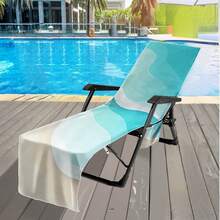 1pc Foldable Beach Chair Cover, Can Be Folded Into A Tote Bag, With Side Pockets For Glasses And Phone. Suitable For Beach Chair, Towel, Swimming Pool Lounge, Sunbathing, Convenient To Carry - Ocean's 8 - View 5