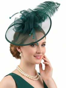 1pc Kentucky Fascinator Hat For Women Hair Alice Hairpin Mesh Hat Artificial Feathers Cocktail Wedding Derby Tea Party Hair Accessories Hat Headwear - A - View 17