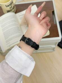 1件適用於Apple Watch女性PU圓形錶帶 38MM 40MM 41MM 42MM 44MM 45MM 46MM 49MM Ultra 11/10/9/8/7/6/5/4/3/2 SE - 黑色 - 查看 3