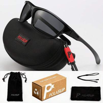  Kính thể thao ngoài trời phân cực tối giản cổ điển POLASUP, phục hồi thị lực độ nét cao, chống phản chiếu ánh sáng mạnh; gọng kính linh hoạt, nhẹ và chống sốc, thiết kế đệm mũi chống trượt cho khả năng đeo lâu dài, phù hợp cho lái xe, câu cá, đạp xe ngoài trời, bảo vệ toàn diện, đi kèm hộp cứng + dây đeo + túi đựng, bộ phụ kiện đầy đủ, kính bảo hộ phân cực thực sự.