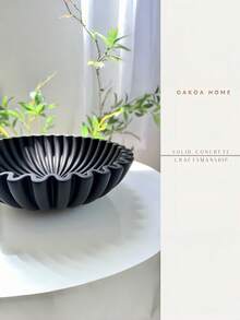 Large Decorative Bowl, Black Decorative Bowl, Home Decor - Pleated Bowl - Wavy Bowl - Scalloped Bowl - Fashionable Key Bowl, Suitable For Entryway Table - Multicolor - View 6