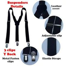 1pc Women's 2.5cm Wide Adjustable Suspenders, 4-Clip Suspenders Clothing Accessories - Multicolor - View 8