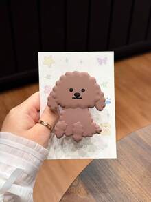 1pc Cute 3D Puppy Phone Holder Transparent Drop-Resistant/Anti-Drop Phone Case Suitable For IPhone 17/17 Air/17 Pro/17 Pro Max/16 Pro Max/16/16 Pro/16 Plus/15/15 Pro Max/15 Pro/11/12/13/14 Pro Max/11 Pro/11 Pro Max/12 Pro/12 Pro Max/13 Pro/13 Pro Max/14 Pro/14 Pro Max, Creative And Elegant Design - Rust - View 2