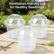 12pcs Black Breathable Seedling Pots, Seed Germination Cups, Flower & Plant Containers, Gardening Vegetable Planting Boxes - Multicolor-2 - View 7