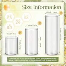 60 Pcs Plastic Cylinder Vases Tall Plastic Flower Vases For Centerpieces Hurricane Candle Holder For Home Wedding Office Party Formal Dinners Decorations 4''/6''/8'' - 48 - 查看 3