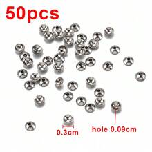50pcs Stainless Steel Round Bead Cap Spacers, Suitable For DIY Necklace, Bracelet, Jewelry Making Accessories - 50Pcs - View 14