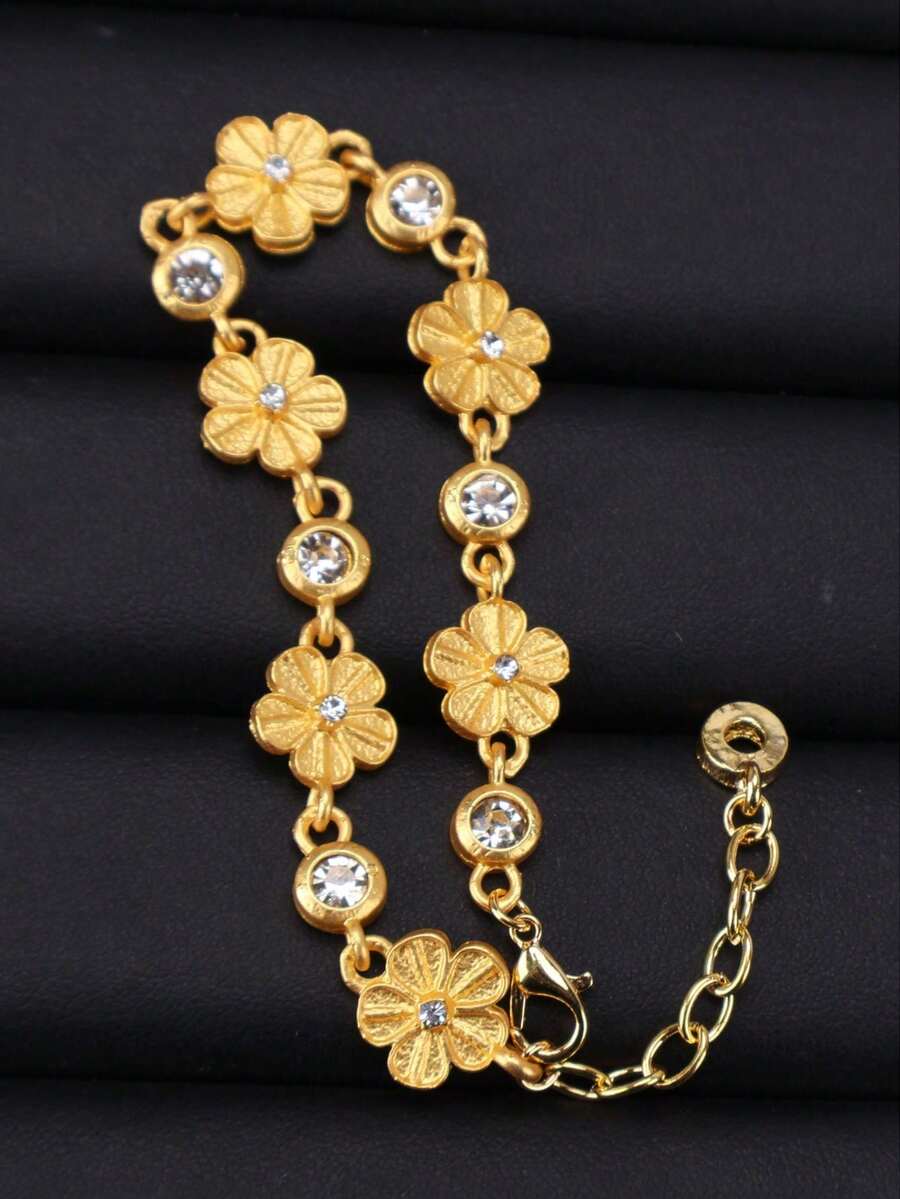 1 chiếc vòng tay phong cách Bohemian khảm hoa văn ghép mảnh, vòng tay hoa văn sang trọng, thanh lịch, thời trang, quà tặng cho phụ nữ. - Vàng - Xem 1