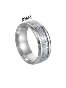 1pc Stainless Steel Silver Cross Ring For Men - Silver - View 6