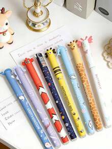 28pcs New Animal Shaped Erasable Gel Pen Set, Multi-Color Ink, Includes Colorful Refills, Suitable For Writing, Drawing, Practicing, Doodling, Can Be Used As Student Rewards, Back To School Gifts - Multicolor - View 5
