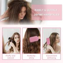 Curl Defining Hair Brush For Curly & Wavy Hair, Detangling Styling Brush For Wet & Dry Hair, Lightweight Salon Style Hair Brush For Daily Hair Routine, Travel Beauty Tool & Self Care Gift - Hồng - Xem 5