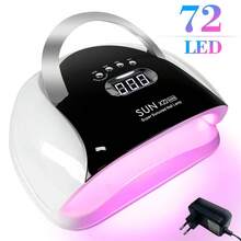 Lámpara UV para uñas SUN X22 MAX de 72 LED, 4 ajustes de temporizador, sensor infrarrojo, base desmontable, apta para esmalte de uñas en gel, regalo del Día de San Valentín - Blanco - Ver 9