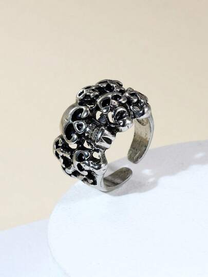 1 pieza Anillo de calavera vintage para hombres