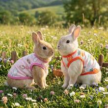 1pc Spring/Summer Cartoon Outdoor Pet Cooling Vest, Breathable & Cool Design, Suitable For Rabbits & Small Pets, Home & Outdoor Cooling Vest - Multicolor - View 1