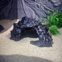 3D Printed/Resin Rock Cave Hideout - Amphibian And Reptile Shelter | Realistic Stone Texture For Aquarium, Lizard And Turtle Terrarium - View 7