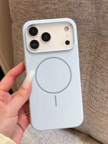 奢华磁吸软硅胶手机壳，兼容 17 Pro Max/17/16/15/14/13/12/11 Pro Max Plus，支持磁吸无线充电，防震保护套 - 遠峰藍 - 查看 3