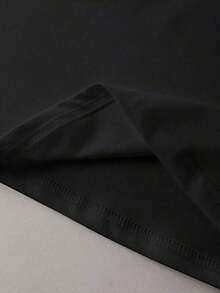 Camiseta Casual de Manga Corta con Cuello Redondo y Estampado para Mujer, para Primavera y Verano, Camisetas Gráficas para Mujer - Negro - Ver 5