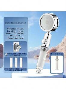 1件套高压淋浴喷头，3档可调强力淋浴喷头，PP材质，角度可调淋浴喷头，浴室配件 - 升級款多色 - 查看 10