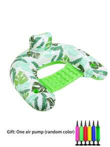 Phao bơi bơm hơi dành cho người lớn có giá để cốc, ghế hồ bơi có giá để cốc, ghế nổi bơm hơi, thảm nổi kiểu võng với họa tiết lá cây, đồ dùng giải trí mùa hè cho hồ bơi, bãi biển, thích hợp cho thư giãn bên hồ bơi, bãi biển hoặc bên hồ. - Có giá đỡ cốc đôi - Xem 13