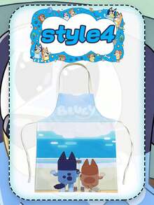 Bluey 卡通围裙，带防油涂层——一款儿童家庭式厨房无袖围裙，适合咖啡店、奶茶店、水果店等场所使用，也可作为厨房工作服或居家烹饪服。这款围裙防水防污，也适合网络红人穿着。此外，它还可以用作生日派对装饰品或赠送亲朋好友的小礼物。 - 彩色 - 查看 9