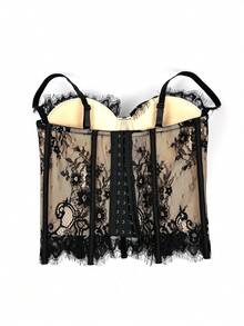 Dravelle Áo camisole ren hoa dành cho nữ, thanh lịch và gợi cảm cho kỳ nghỉ. - màu đen - Xem 7