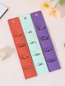 1 túi đựng trang sức gấp gọn nhiều ngăn, túi đựng trang sức thời trang di động, túi đựng nhẫn, bông tai, túi vải đựng nhẫn và mặt dây chuyền, chống ẩm và chống rơi vỡ. - Nhiều màu - Xem 3