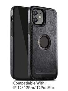 1pc Premium Leather Texture Shockproof Phone Case Compatible With IPhone 12 13 14 15 16 17 Pro Max Plus, Galaxy S24 S23 S22 Ultra Plus - 黑色 - 查看 9
