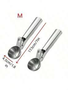 1pc Stainless Steel Multi-Function Ice Cream Scoop, Can Be Used As Ice Cream Spoon, Fruit Spoon, Multi-Purpose Ice Cream Scoop, Fruit Ice Cream Spoon - Multicolor - View 10