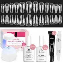 Beetles Gel Nail Kit Short Almond Gift Spree Easy DIY Extension Set Gift For Women - Coffin Medium 576pcs(Etch-x Nail Kit) - View 1