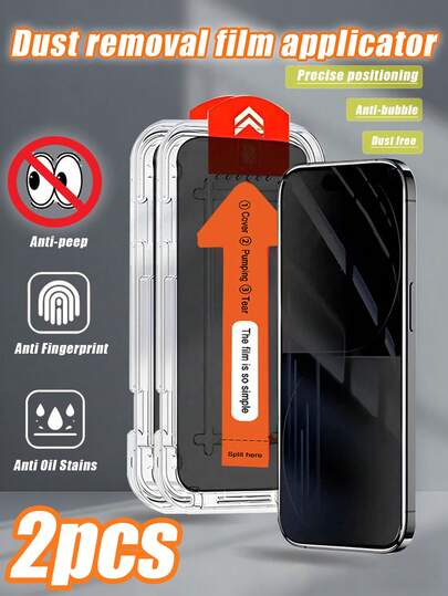2pcs Ultra-Clear Tempered Glass Screen Protector, 9H Hardness, Waterproof Shockproof Anti-Scratch Anti-Fingerprint, Effectively Protects Privacy, Suitable For Daily Use, Office, Home, Compatible With IPhone 17 Pro Max/17 Pro/17 Air/17/16 Pro Max/16 Pro/16 Plus/16/15 Pro Max/15 Pro/15 Plus And Other Models.