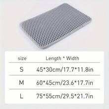 Alfombra para arena de gato de 29" X 21" de doble capa - Alfombra impermeable a prueba de orina para atrapar la arena de gato, diseño de panal para evitar el esparcimiento, fácil de limpiar y antideslizante - Gris - Ver 5