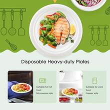 3/12/50pcs Thick Round Disposable Plates - Microwave , Grease-Proof, 10 Inch (26cm), Reusable And Easy To Clean. Suitable For BBQ, Party, Catering - Fit For Cold And Hot Food - White - View 4