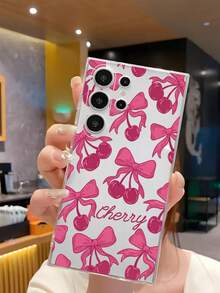 1个粉色蝴蝶结樱桃透明软手机壳，兼容华为荣耀、Galaxy A04e/12/A13/A14/A34/A50/A52/A53/A54/S21/S22/S23/S24/S25/S25Ultra/S25FE/S26/S26 PLUS/S26 ULTRA/S26 EDGE、6A/7A/8A、12T/13T/15T/15T Pro，国际版，非国内版 - 無色 - 查看 5