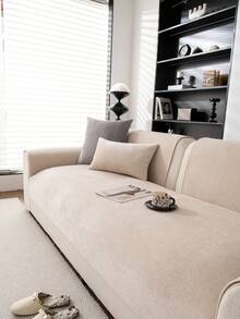 1 chiếc vỏ gối sofa dệt jacquard giả lông thú, phong cách tối giản sang trọng, chống trượt, chống bụi, chống trầy xước, bảo vệ sofa, phù hợp cho phòng ngủ, phòng khách và phòng học, sử dụng được quanh năm. - Màu be - Xem 4