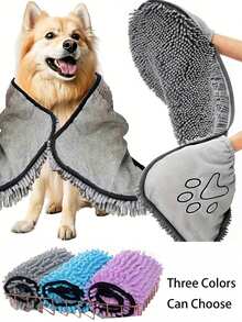 Quick Dry Super Absorbent Pet Towel, Suitable For Cats & Dogs - Soft Bathing, Swimming And Grooming Towel With Paw Print Pattern, Dries Fur Quickly After Shower, Ideal For Rainy Walks And Pet Travel - Pet Supplies Gift - Lightweight And Easy To Carry, Great For Bathing And Swimming, Pets Feel Comfortable, Perfect Gift For Pet Stores, Suitable For Large Dogs, Extra Large Dog Towel, Pet Bath Towel, Dog Bathrobe - one-size - View 4