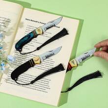 A Set Of One Fantasy Alien Acrylic Fringed Flat Bookmark, A Small And Exquisite Accessory Adorned With Mysterious Patterns, Making It A Dark Academic-Style Gift For Book Lovers. - Multicolor - View 8