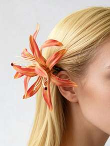 Boho Lilien Blumen Haarclip für Frauen, elegante Blumen Haarspange für Strandurlaub, Hochzeit, Party, Alltag, süße Haraccessoires, Klammern, Sommer, Feiertage, Reisen - Verschiedenfarbig - Übersicht 2