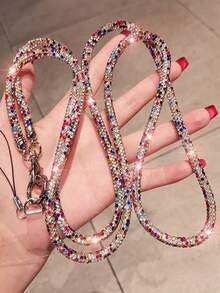 1 pièce Cordon de téléphone bandoulière long, sangle de poignet et de cou multifonction avec strass, bracelet mode pour femmes, convient pour les voyages en plein air, la randonnée, les achats, unisexe, porte-téléphone à corde courte, bracelet de smartphone, cordon de protection de smartphone, porte-clés, accessoire de téléphone, pendentif de téléphone, breloque de téléphone, rentrée scolaire, Coupe du monde - Multicolore - Voir 19