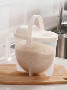 1pc - Rice Strainer - Used For Draining And Rinsing Rice, Allowing You To Wash Rice, Fruits And Vegetables Without Touching Water. Made Of Transparent PP Material, Includes Rice Strainer, Grain Cleaning Filter, Detachable Colander And Fruit/Vegetable Washing Tool. Thickened Plastic Material, Suitable For Washing Rice, Fruits And Vegetables. - Multicolor - View 5