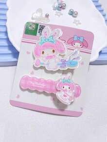 2个/套 三丽鸥卡通发夹，可爱亚克力发饰，适合女性和女孩，包括Hello Kitty、My Melody、Cinnamoroll、Kuromi等日系可爱风格，经久耐用，抓力牢固，防滑，轻盈舒适，刘海夹，适合日常佩戴、约会、派对、工作、上学等场合，是三丽鸥粉丝的理想礼物。 - 多色 - 查看 8