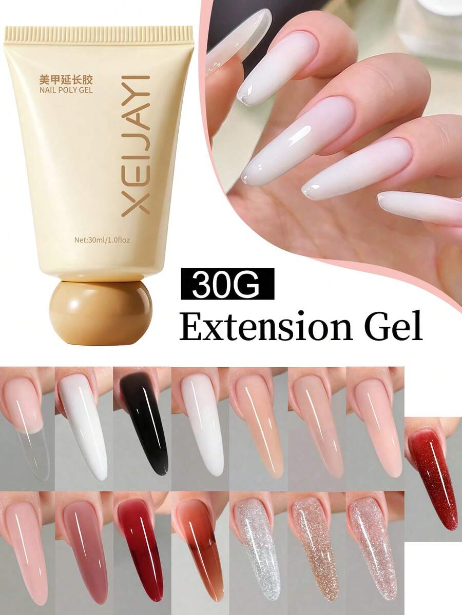 1支30毫升美甲延长胶，水晶延长胶，美甲贴纸，打造更长更坚固的指甲