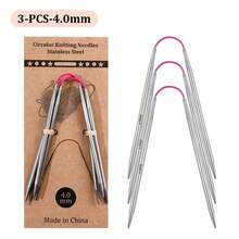 3pcs 9.06 Inch Stainless Steel Circular Knitting Needles, 2.0mm-6.0mm Sizes, Round Weaving Tools, Essential For Knitting Sweaters, Socks, Sleeves, Great For Smooth And Even Yarn - 3 Circular Knitting Needles - View 21